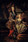 Portrait of Louis XV of France with his Francois de Troy